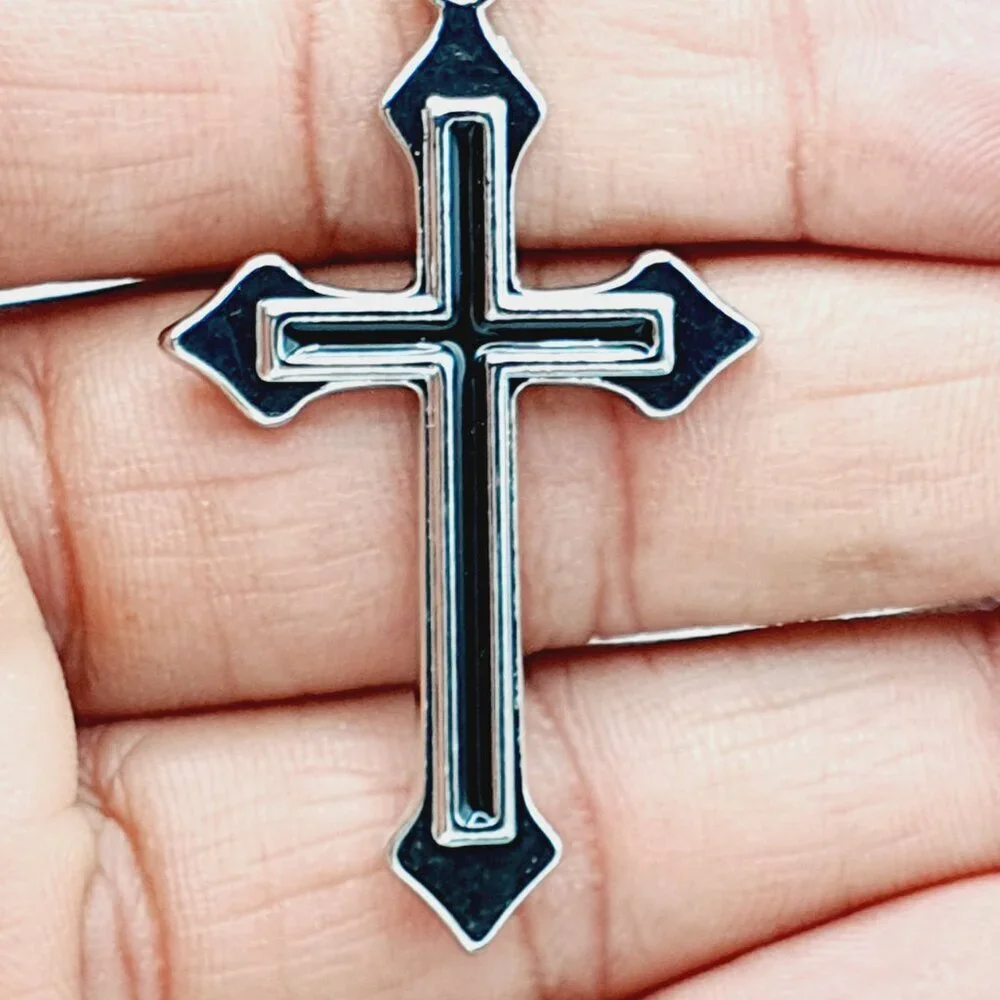 ❤️Cross Nail Chain scarecrow gothic Necklace, N90201P122